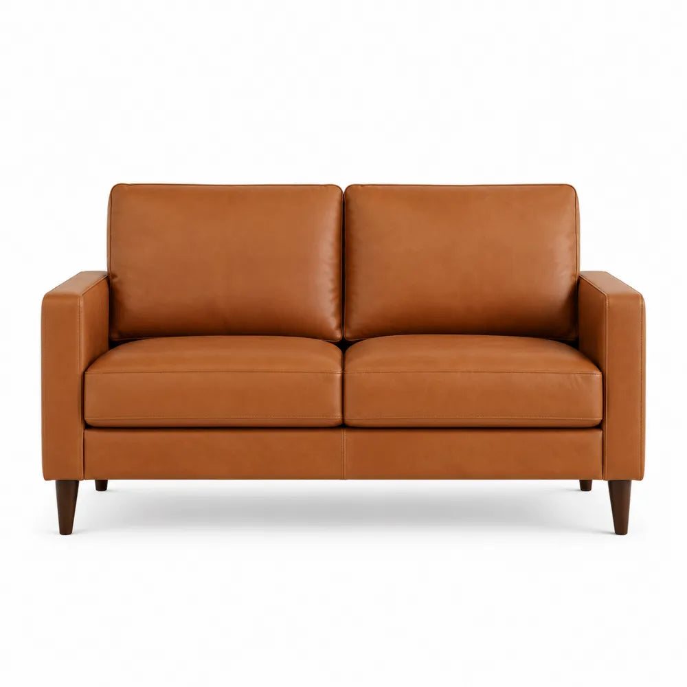 Dwuosobowa sofa ze skóry ekologicznej 180 cm brązowa