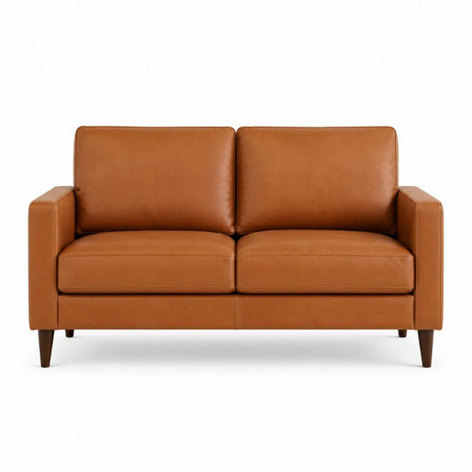 Dwuosobowa sofa ze skóry ekologicznej 180 cm brązowa
