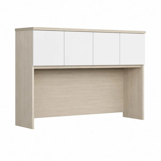 Nadstawka do biurka 4-drzwiowa MDF biały/dąb 80x120x30cm