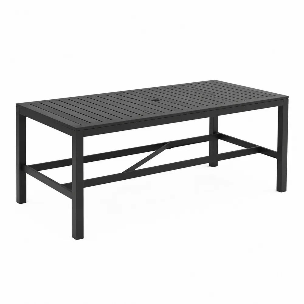 Stół ogrodowy aluminiowy czarny 150x90x75 cm