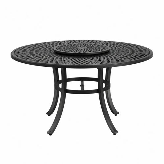 Czarny okrągły stół ogrodowy aluminiowy Ø150 cm