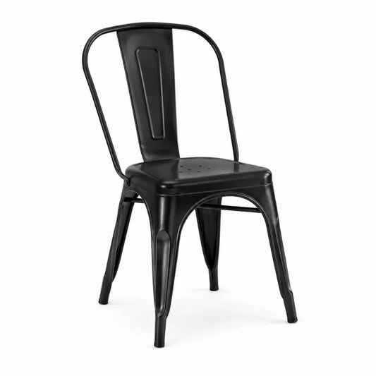 Krzesło metalowe stalowe czarne 45x40x85 cm
