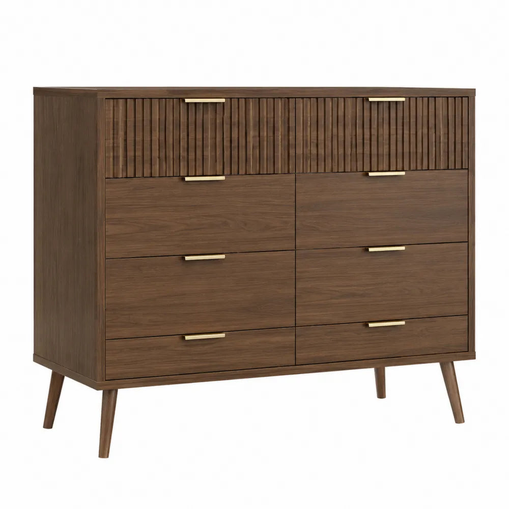 Komoda z drewna i MDF z 6 szufladami 120x40x90 cm brązowa