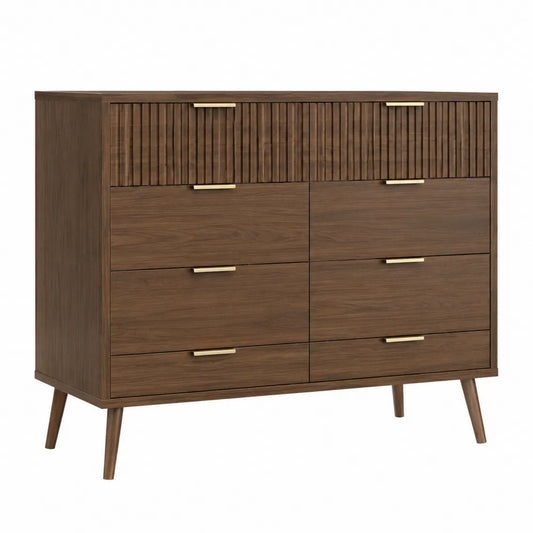 Komoda z drewna i MDF z 6 szufladami 120x40x90 cm brązowa