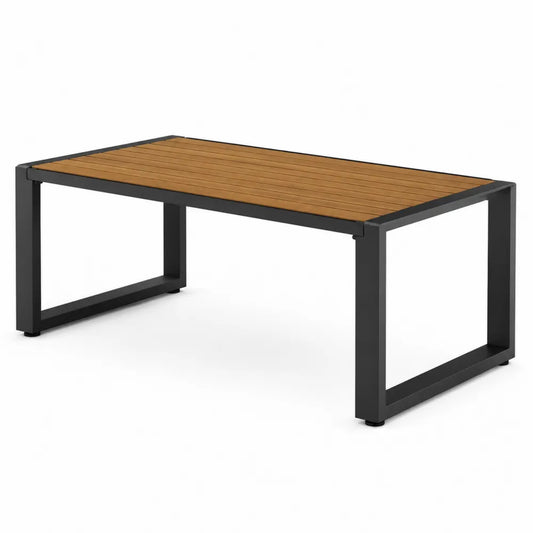 Stół ogrodowy z aluminium i drewna tekowego 180x90x75 cm