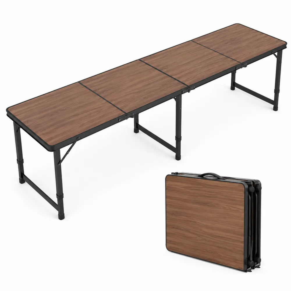 Składany stół ogrodowy 200x60 cm MDF stal brązowy