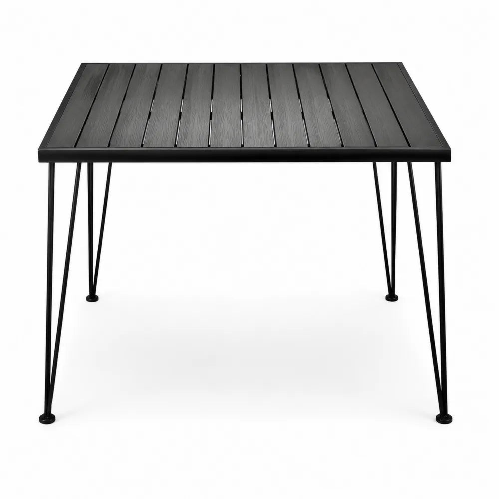 Stół metalowy z kompozytowym blatem czarny 140 cm
