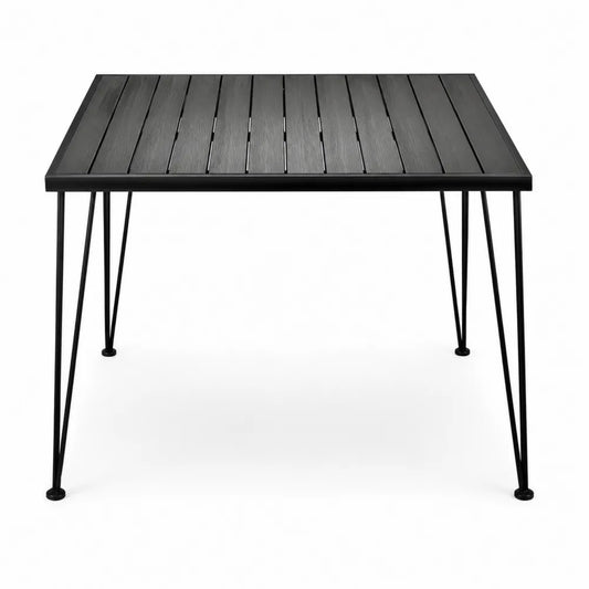 Stół metalowy z kompozytowym blatem czarny 140 cm