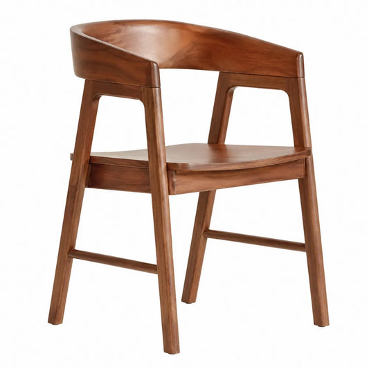 Krzesło jadalniane drewniane z podłokietnikami orzechowe 85 cm